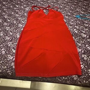Elegant Red Halter Dress